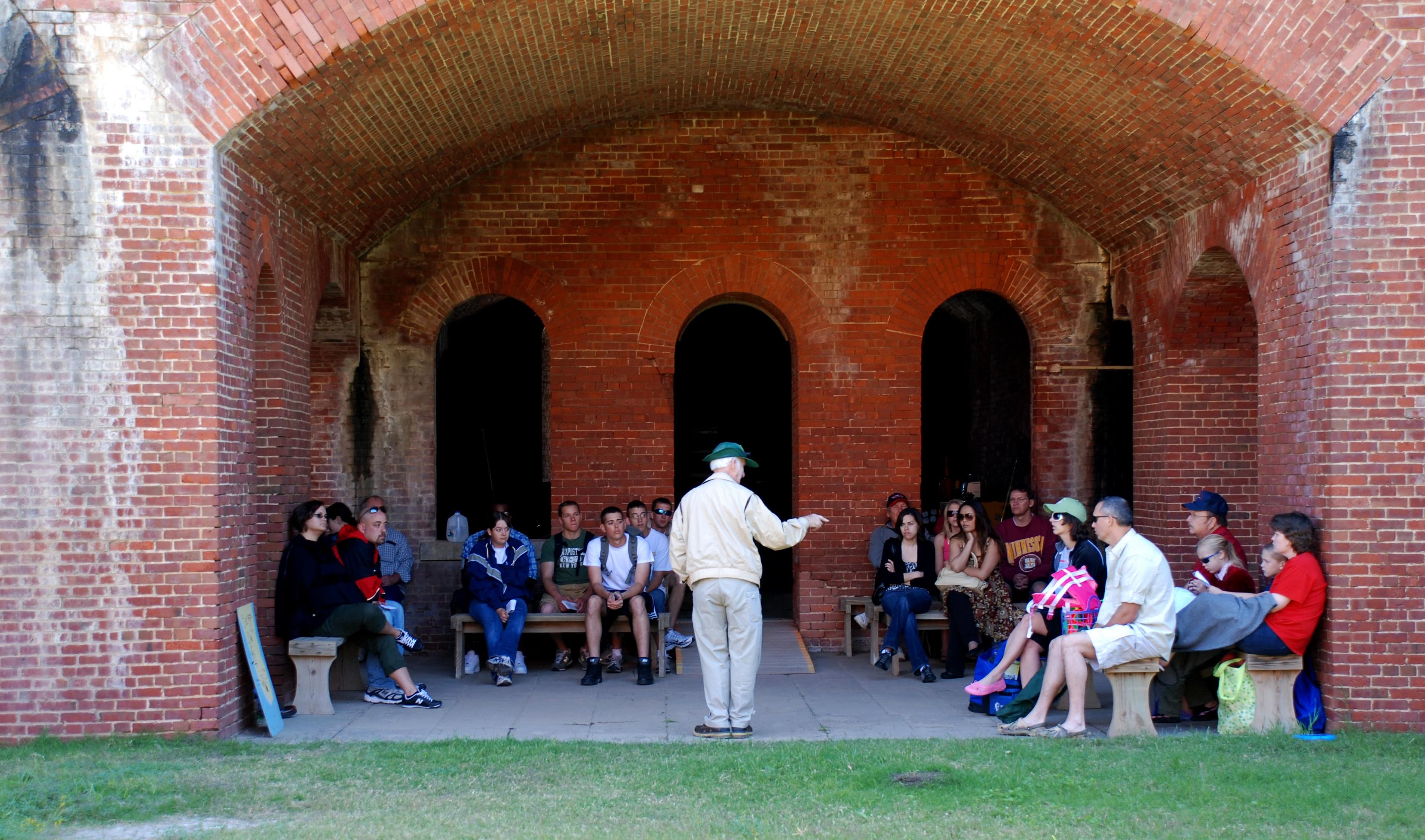 A person in a fort