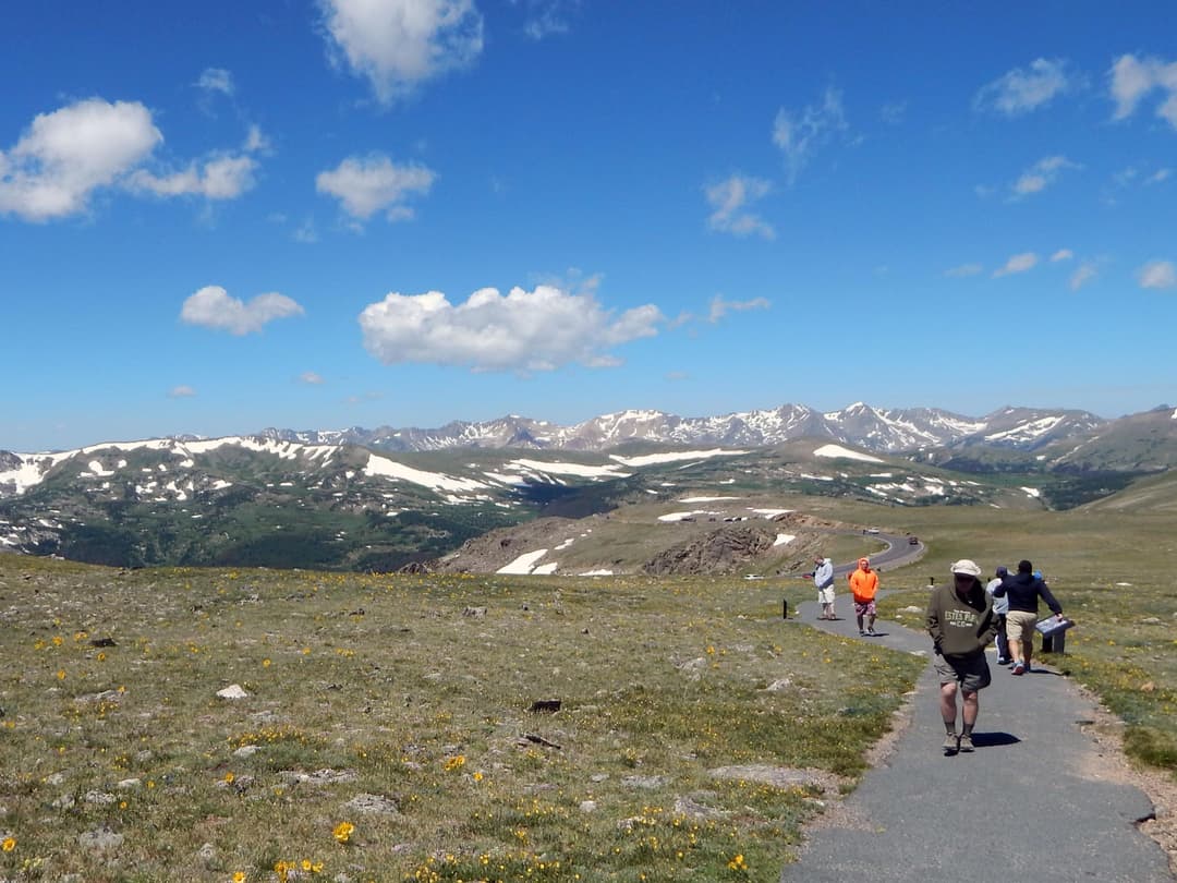 People are walking on the Tundra Communities Trail